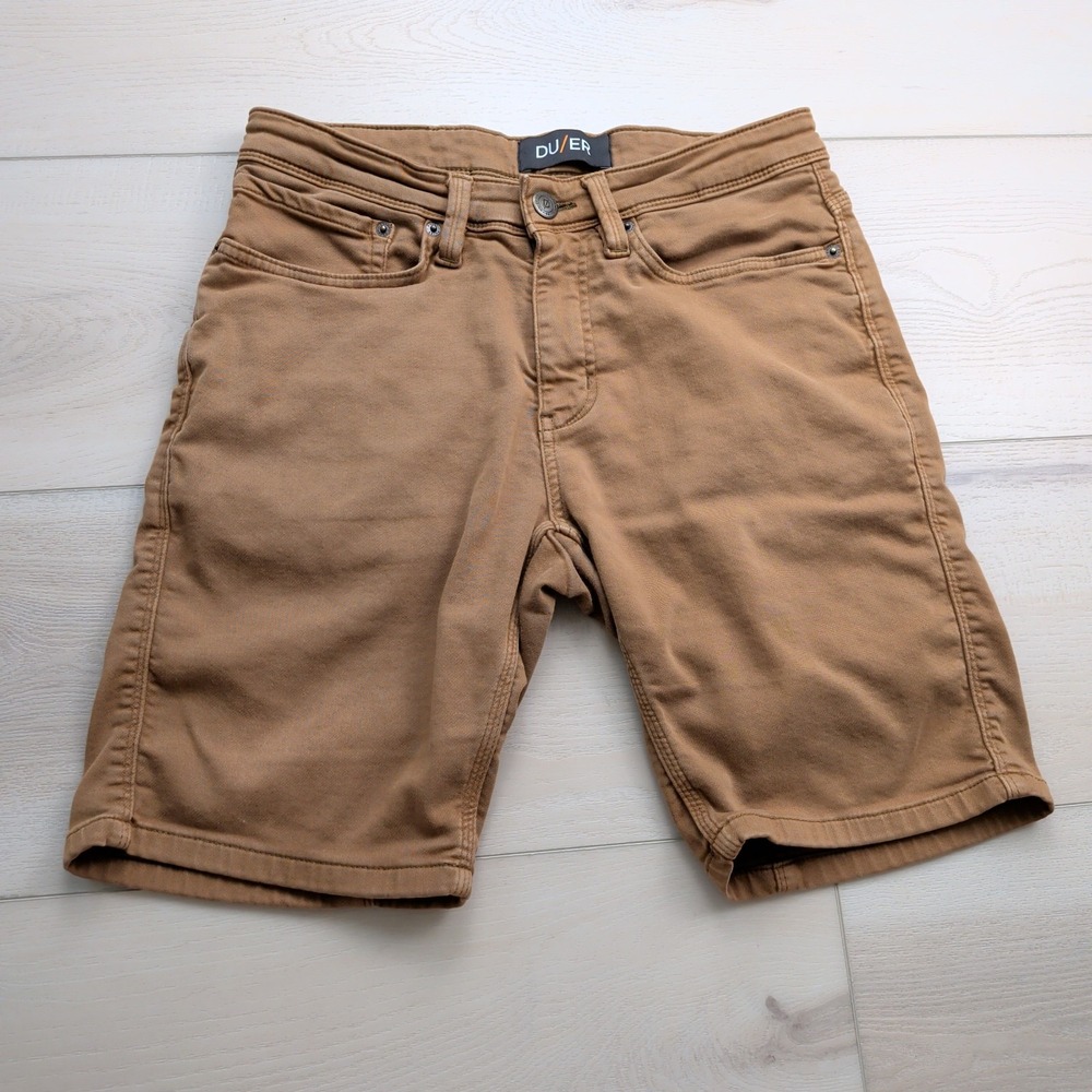 DU/ER Duer Shorts Mens 30 Brown No Sweat Slim Fit N2X Cotton Stretch 5 Pocket